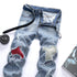 Motorcycle Jeans Fashion Men's Ripped Jeans Mid Waisted Urban Jeans